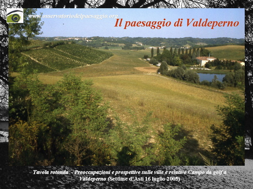 PRESENTAZIONE a cura di Marco Devecchi su "Preoccupazioni e prospettive sulle ville e il relativo campo da golf a Valdeperno".
