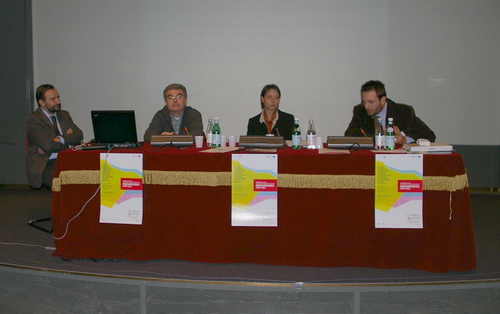 Relatori al Convegno LAMCODE da sx a dx: Marco Devecchi - Franco Correggia - Paola Grassi - Luca Chiusano