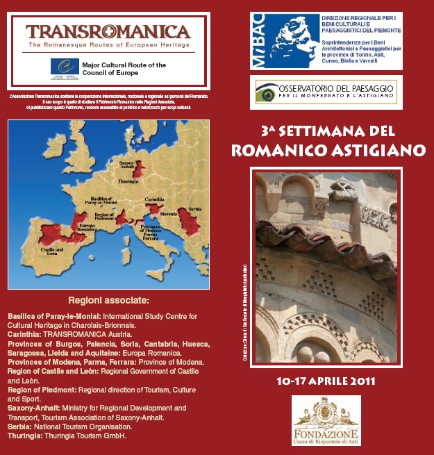 Depliant della Terza Settimana del Romanico Astigiano.