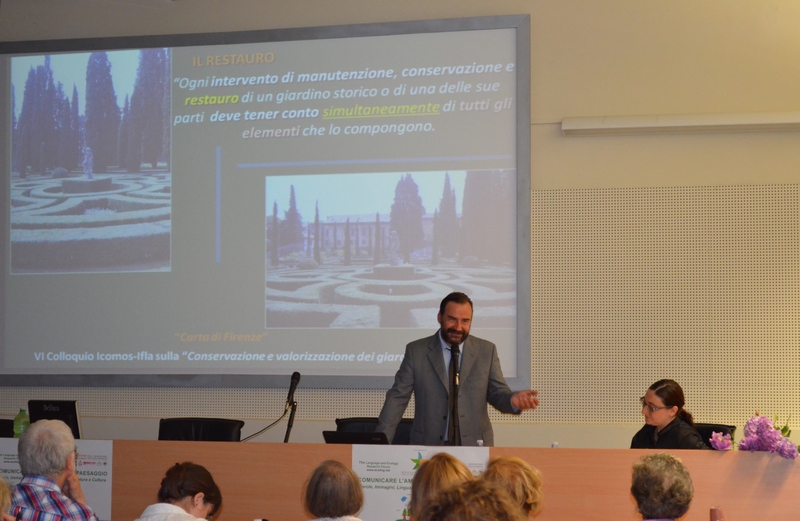 Relazione del Prof. Marco Devecchi su "I Discorsi dei Monumenti Verdi: le Testimonianze delle Vicende Sociali ed Ecologiche del Paesaggio attraverso i Giardini, i Parchi Storici, i Vigneti. - Discourses of the Green Monuments: Witnessing the Landscape
