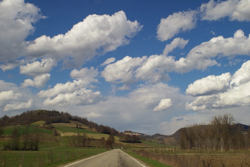 Veduta dello straordinario paesaggio agrario monferrino nel comune di Villadeati (AL).