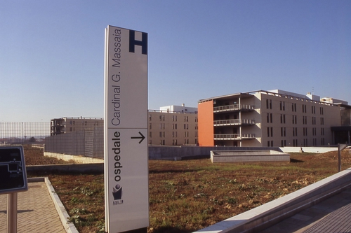 Veduta dell'area dell'Ospedale Cardinal Massaia di Asti, ove potrebbe trovare realizzazione la Centrale termica dell'impianto di teleriscaldamento di Asti.