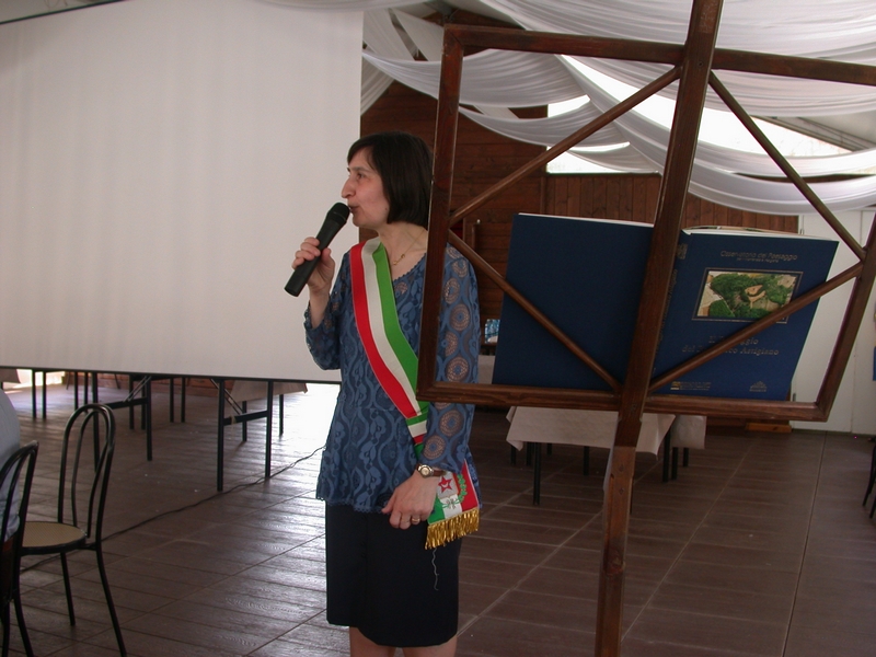 Saluto introduttivo da parte del Sindaco di Montafia, Marina Conti [Foto di Francesco Leone Devecchi].