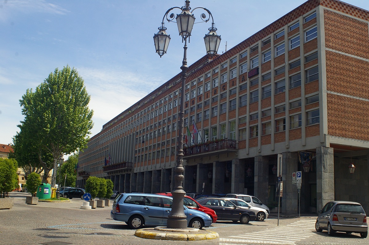 Veduta del Palazzo della Provincia di Asti sede del momento di confronto elettorale tra i candidati alla presidenza e al consiglio regionale del Piemonte. 