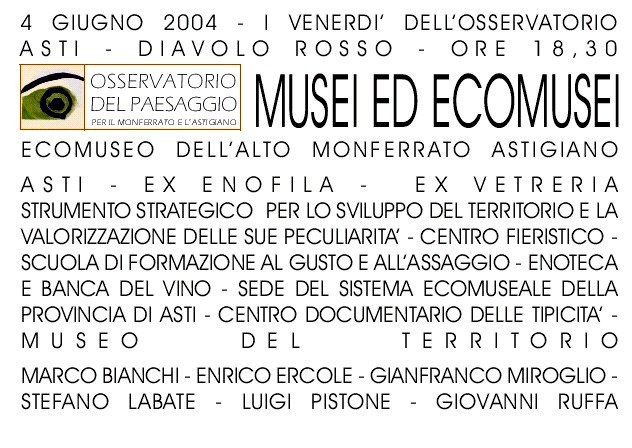 Seminario su "Musei ed ecomusei"- Marco Bianchi - Presidente del "Centro Sperimentale di Arte XA" 