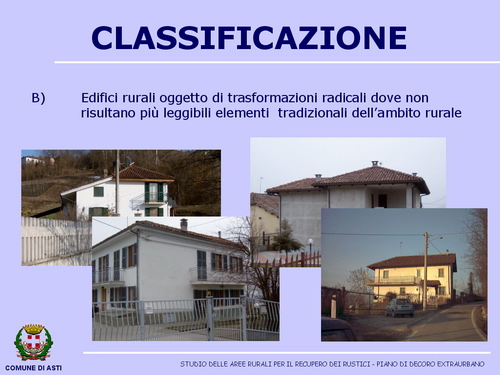 Presentazione "Studio delle aree rurali per il recupero dei rustici nel Comune di Asti" -  Avv. Fabrizio Brignolo (Assessore all