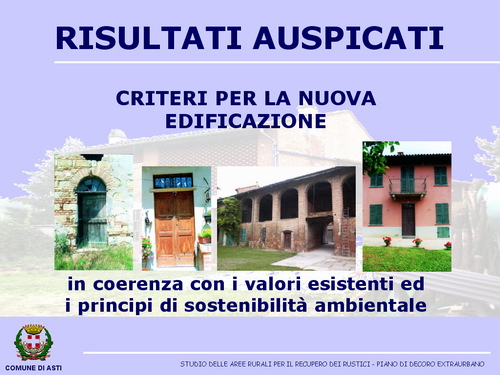 Presentazione "Studio delle aree rurali per il recupero dei rustici nel Comune di Asti" -  Avv. Fabrizio Brignolo (Assessore all