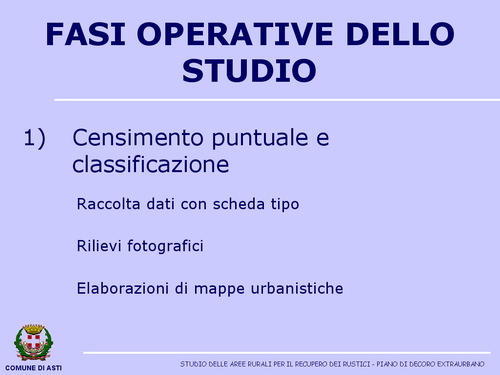 Presentazione "Studio delle aree rurali per il recupero dei rustici nel Comune di Asti" -  Avv. Fabrizio Brignolo (Assessore all