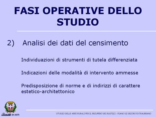 Presentazione "Studio delle aree rurali per il recupero dei rustici nel Comune di Asti" -  Avv. Fabrizio Brignolo (Assessore all