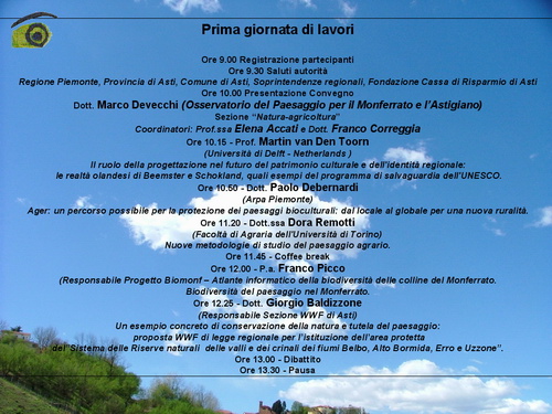 Presentazione CONVEGNO "IL PAESAGGIO LA FORMA DELLA CULTURA" Asti - 22 e 23 maggio 2004 (Autore Presentazione Paola Grassi)