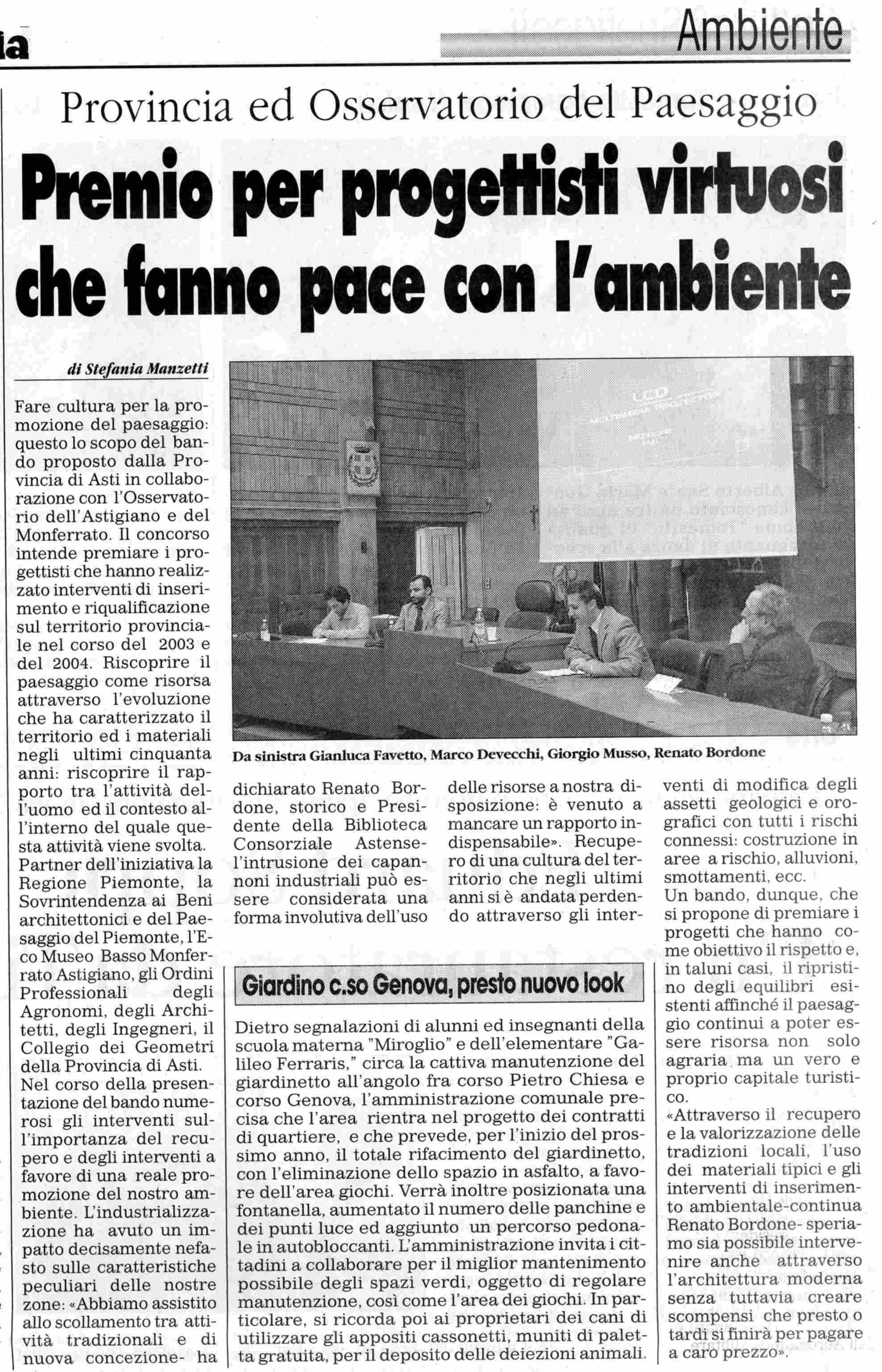 Rassegna stampa - Presentazione del Concorso sulla progettazione paesaggistica