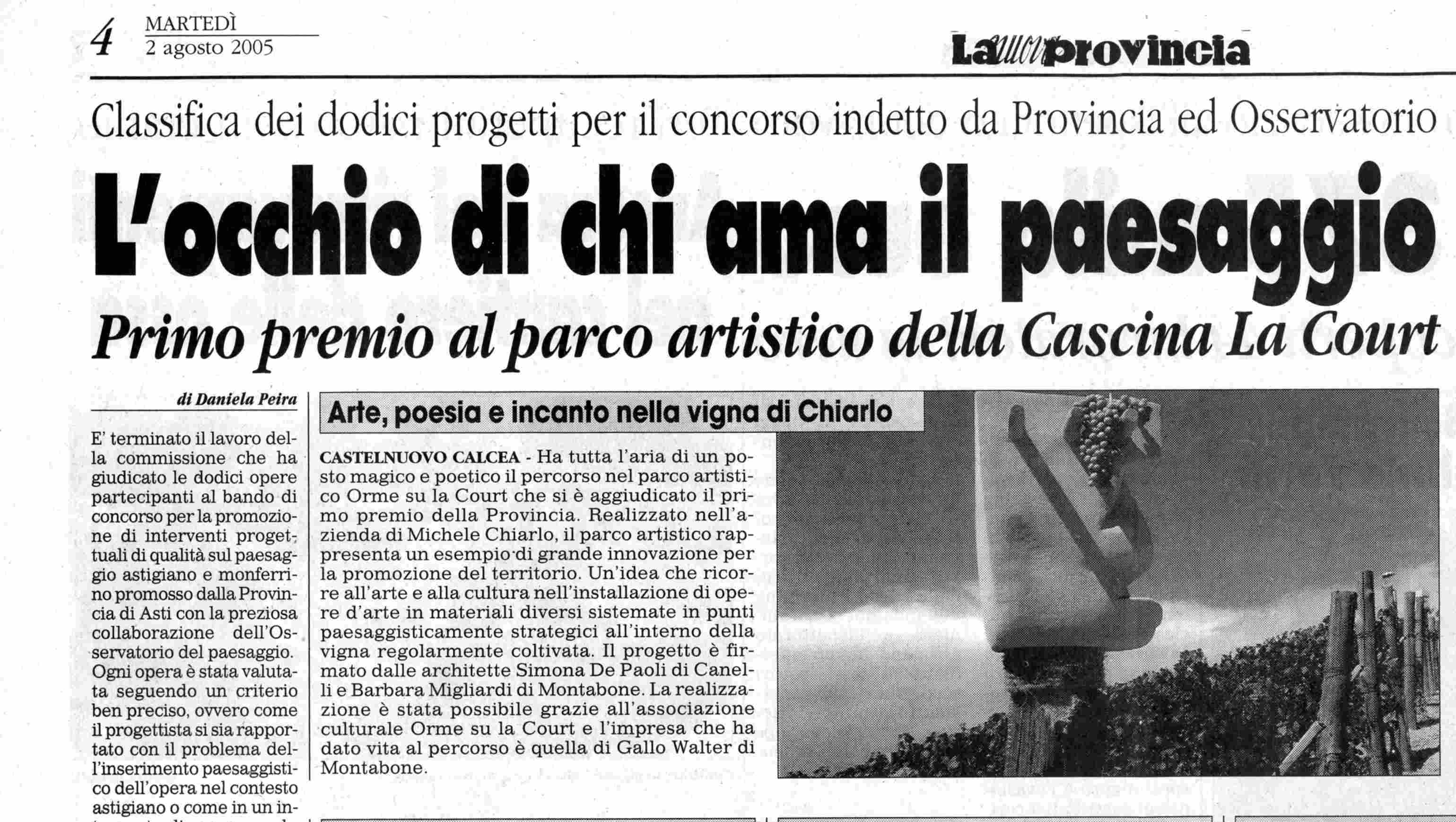 Rassegna stampa - Resoconto del Concorso sulla progettazione paesaggistica