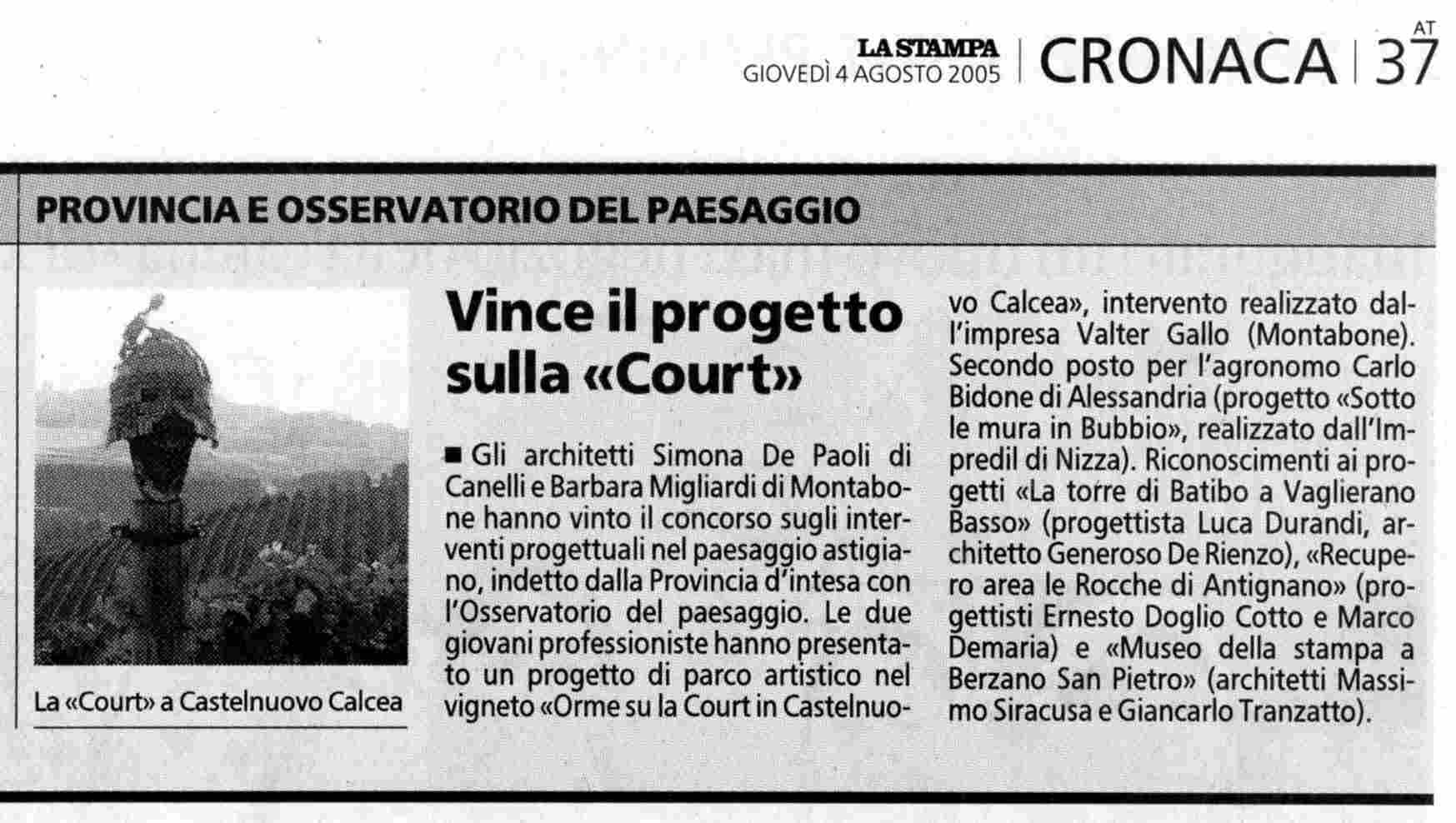 Rassegna stampa - Resoconto del Concorso sulla progettazione paesaggistica