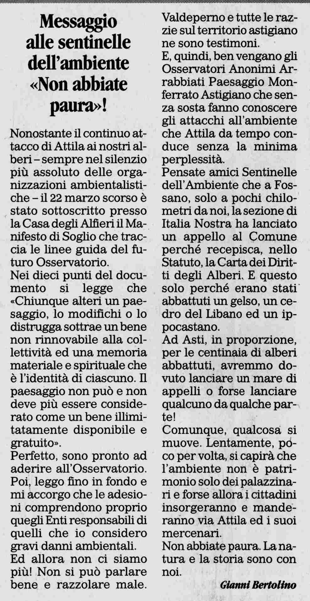 Rassegna stampa su Tavola rotonda - "Preoccupazioni e prospettive sulle ville e relativo Campo da golf a Valdeperno" - La Nuova Provincia - 12 aprile 2005 di Gianni Bertolino