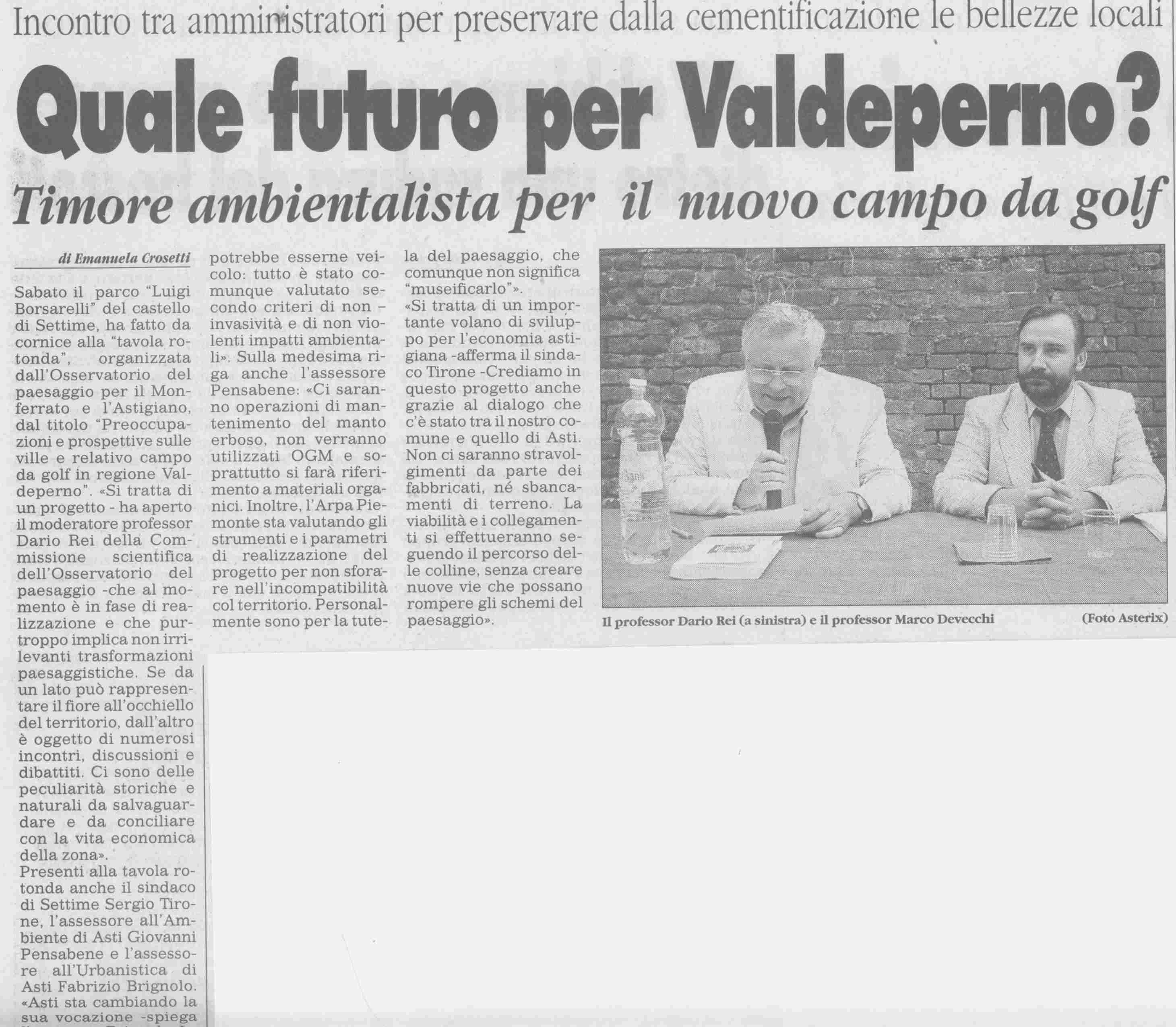 Rassegna stampa su Tavola rotonda - "Preoccupazioni e prospettive sulle ville e relativo Campo da golf a Valdeperno"