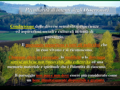 Presentazione Relazione - Marco Devecchi (Osservatorio del Paesaggio per il Monferrato e l'Astigiano) su LA RETE DEGLI OSSERVATORI DEL PAESAGGIO IN PIEMONTE