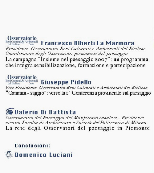 Locandina del Convegno "Paesaggio, comunità e partecipazione"