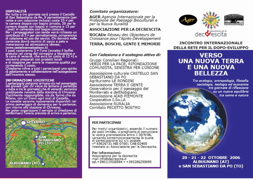 Locandina Convegno "Verso una nuova Terra e una nuova Bellezza"