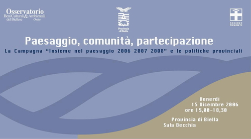 Locandina del Convegno "Paesaggio, comunità e partecipazione"