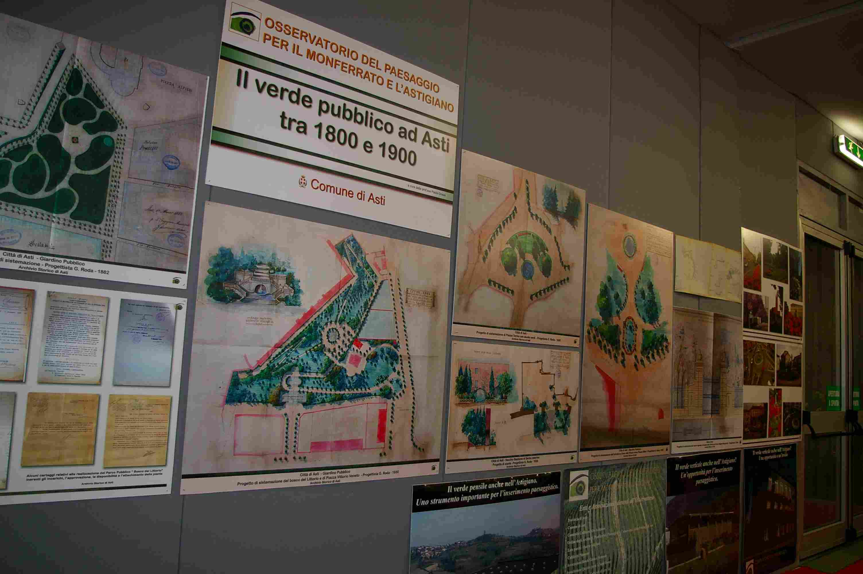 Veduta di alcuni acquerelli dei noti paesaggisti Roda esposti all
