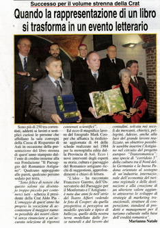 Rassegna stampa della presentazione del Volume "IL PAESAGGIO DEL ROMANICO ASTIGIANO" -  La Gazzetta d