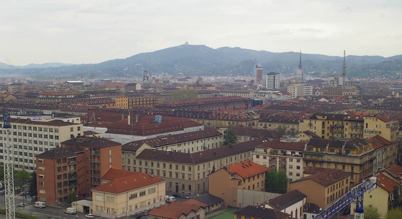 Veduta alla sommità della collina torinese della Basilica di Superga.