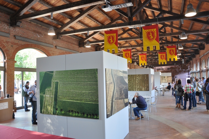 Veduta d insieme del Foro Boario di Nizza Monferrato, sede della Mostra "Monferrato Earthscapes - L Arte del Paesaggio" di Mark Cooper [Foto di Matteo Devecchi].