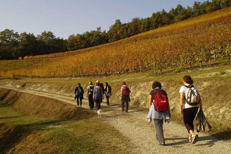 Ritorno da parte del gruppo di camminatori verso la Chiesa di Sant Eusebio di Castelnuovo Don Bosco.
