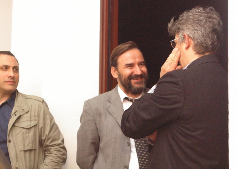 Relatori del Convegno su "Osservatori di paesaggio. Come, dove e perché?": da (sx) Dott. Giovanni Laganà, Prof. Marco Devecchi e Prof. Marco Devecchi (Foto del Dott. Nadir Mognato).
