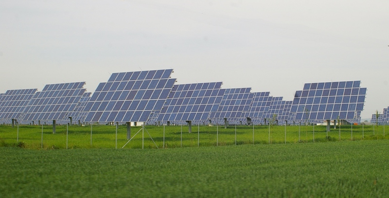 Veduta di un campo fotovoltaico realizzato nell Alessandrino.