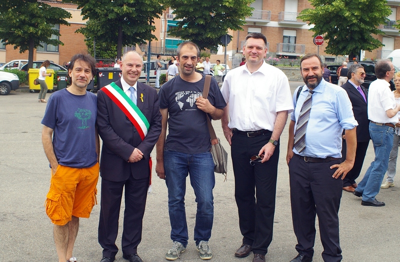 Foto ricordo all avvio dell incontro tra I Sindaci di Asti e Biberach sui temi dell ambiente del verde. Nella foto da (sx): Roberto Zanna, Alberto Pasta, Mario Malandrone, Norbert Zeidler e marco Devecchi.