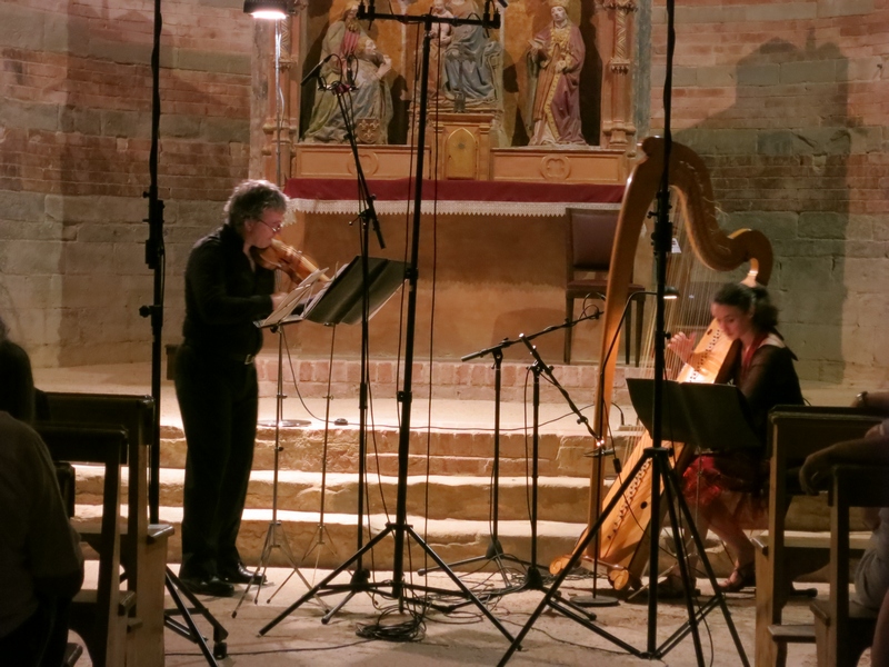 Musiche di Marco Uccellini: Sonate over Canzoni, Opera V, Venezia, 1649, per violino e basso continuo. Musicisti: Davide Monti Violino barocco e Maria Cristina Cleary Arpa doppia [Foto di Maurizio Pistone - La Cabalesta].