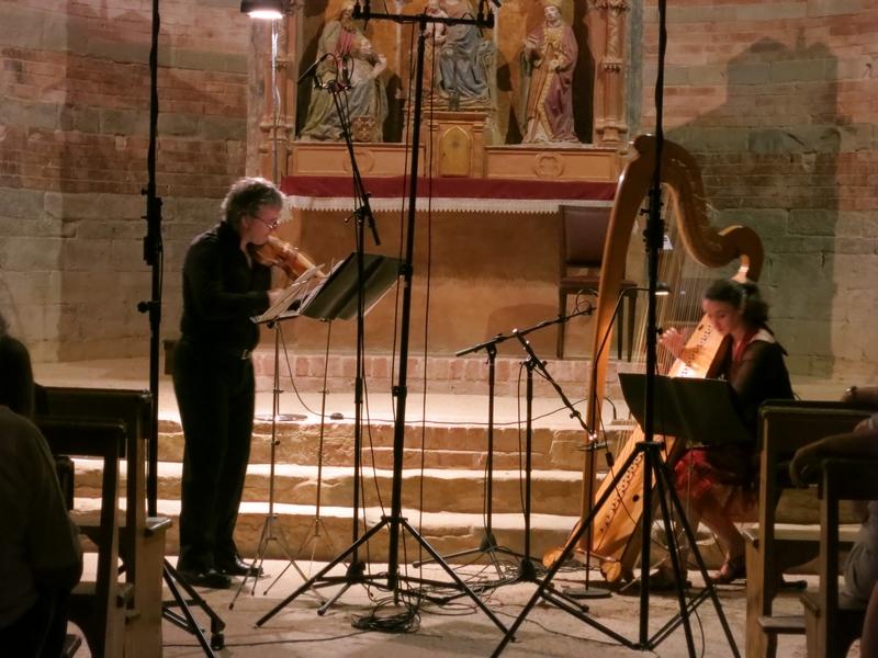 Musiche di Marco Uccellini: Sonate over Canzoni, Opera V, Venezia, 1649, per violino e basso continuo. Musicisti: Davide Monti Violino barocco e Maria Cristina Cleary Arpa doppia [Foto di Maurizio Pistone - La Cabalesta].