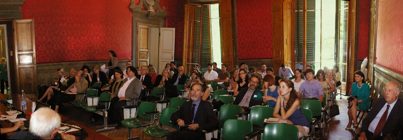 Veduta dei partecipanti al Convegno di UNISCAPE "Landscape Observatories in Europe" presso Villa Ruspoli a Firenze.