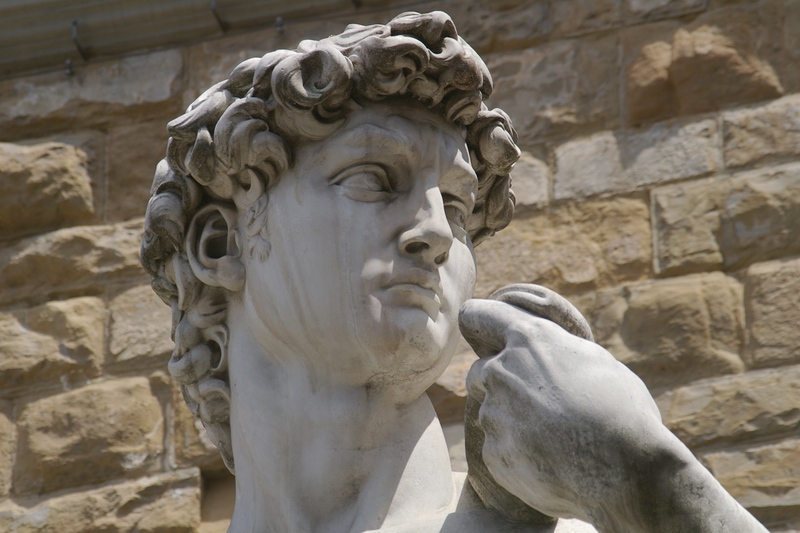 Piazza della Signoria a Firenze: paesaggio urbano di Firenze caratterizzato dalla eccezionale bellezza del David di Michelangelo.