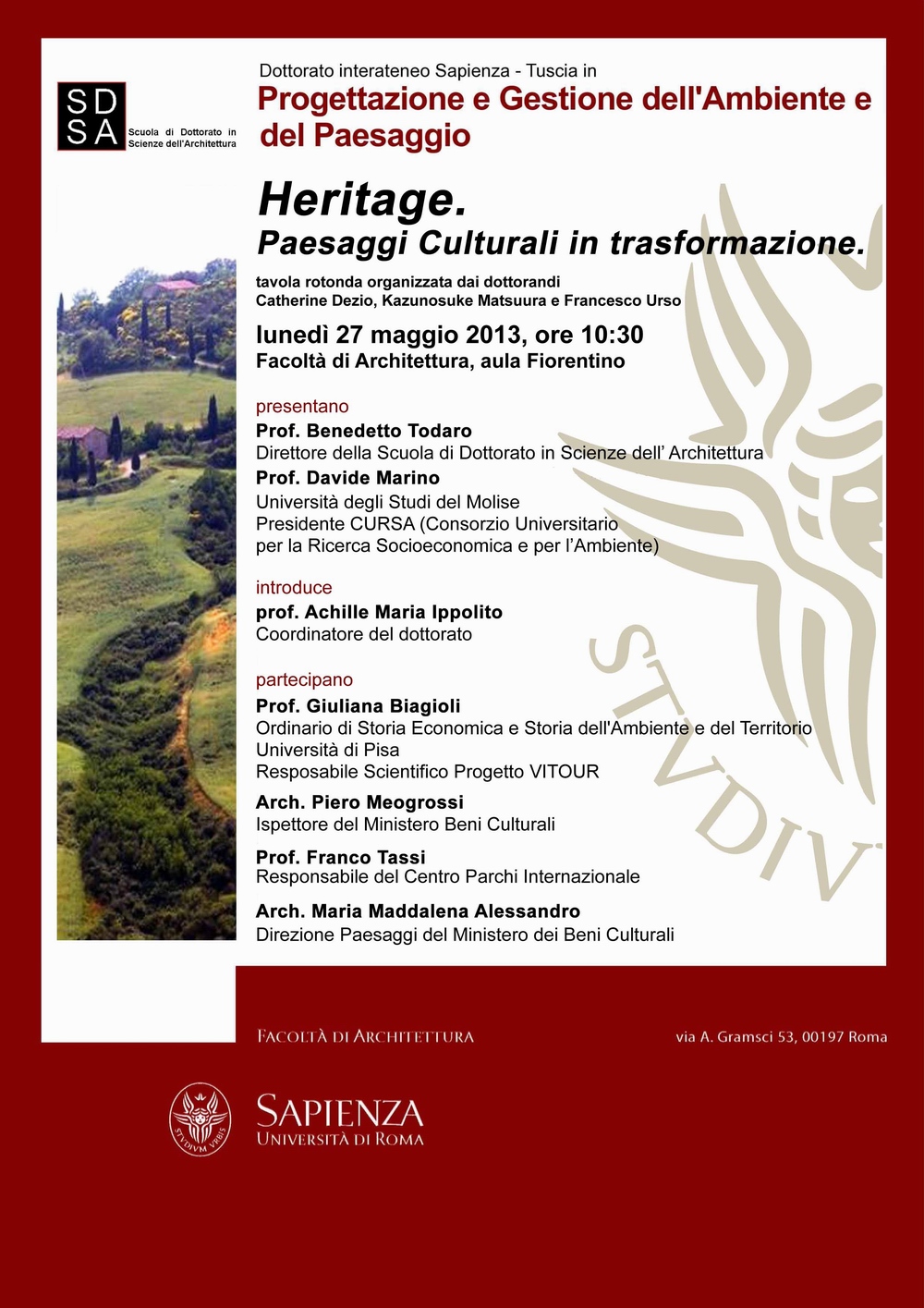 Tavola rotonda su "Heritage - Paesaggi culturali in trasformazione"