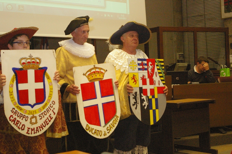 Figuranti della Rievocazione storica programmata al Castello di Variglie della Battaglia e della Firma del Trattato di pace della prima Guerra del Monferrato.