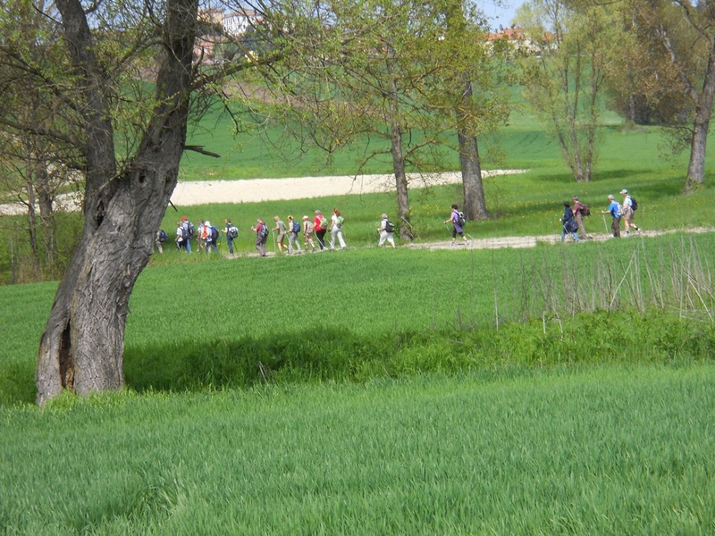 Escursionisti in cammino alla scoperta delle Chiese romaniche dell Alto Astigiano [Foto di Ute Ludwig].