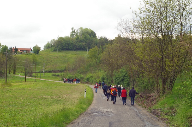 Partecipanti alla camminata al termine del percorso in prossimità dell'abitato di Cantarana.