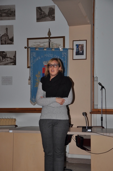 Saluto introduttivo da parte della Dott.ssa Alessandra Gassino, Assessore alla  cultura,  turismo e  sviluppo economico del Comune di Mazzè [Foto di Marco Servalli].