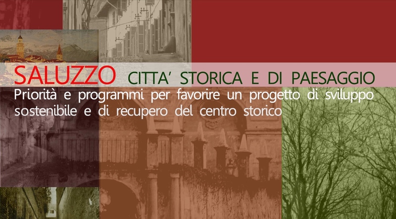 Frontespizio della Locandina del Convegno "Saluzzo: città storica e di paesaggio".