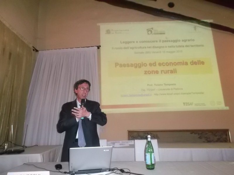 Relazione del Prof. Tiziano Tempesta (Dottore forestale, Università di Padova) su "Paesaggio ed economia delle zone rurali".