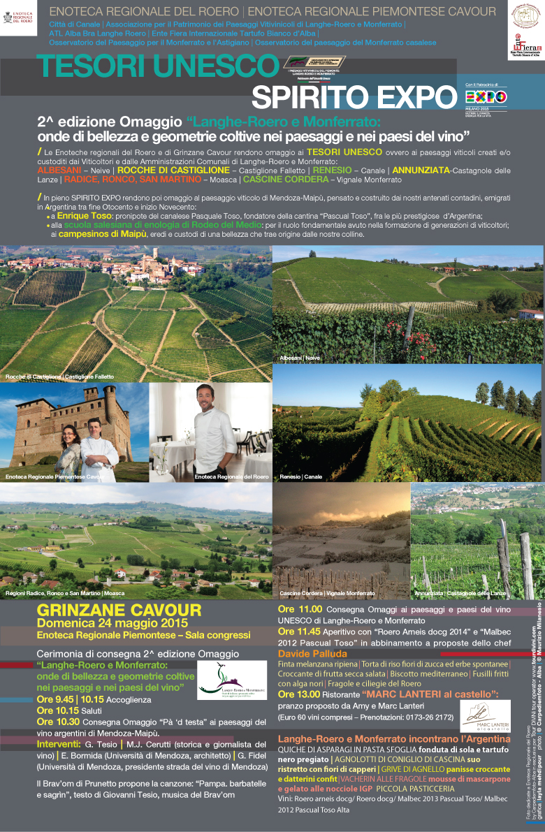 Depliant informativo della Seconda Edizione dell Omaggio "Langhe-Roero e Monferrato: onde di bellezza e geometrie coltive nei paesaggi e nei paesi del vino".