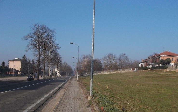 Veduta di un tratto dell ex SS 10 in Località Case bruciate di Villafranca d Asti preso in esame per l individuazione dei siti di reimpianto.