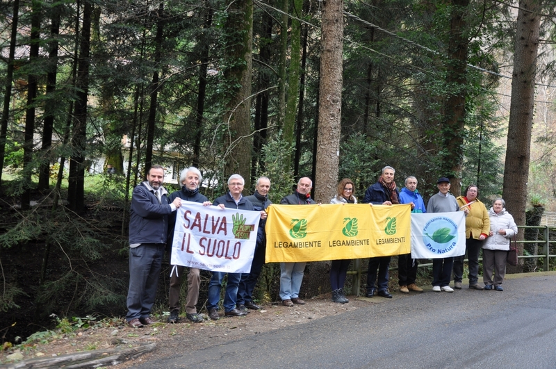 Momento della visita guidata allo straordinario patrimonio arboreo della Vallaccia di Varallo Sesia [FOTO  di Mirella Zitti].