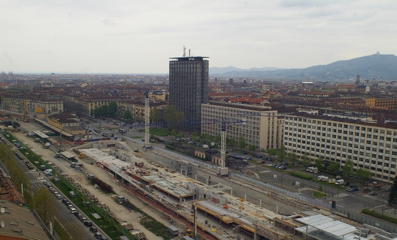 Veduta della Città di Torino e dei Palazzi della Regione Piemonte dal tetto del Palazzo della Provincia di Torino.
