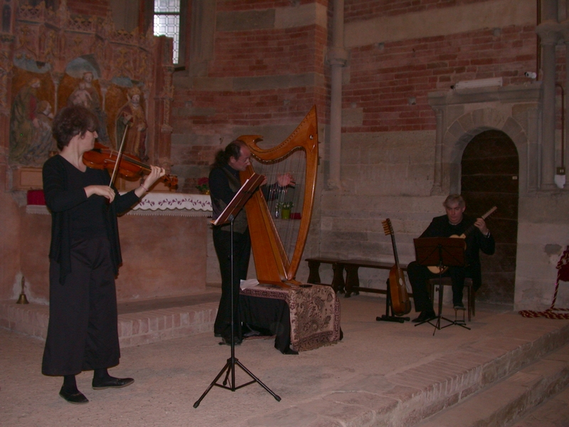 Esecuzione dei brani di musica scoto-irlandese da parte dei Musicisti: Luisa Ratti (violino barocco), Fabio Rizza (liuto) ed Enrico Euron (arpa celtica).