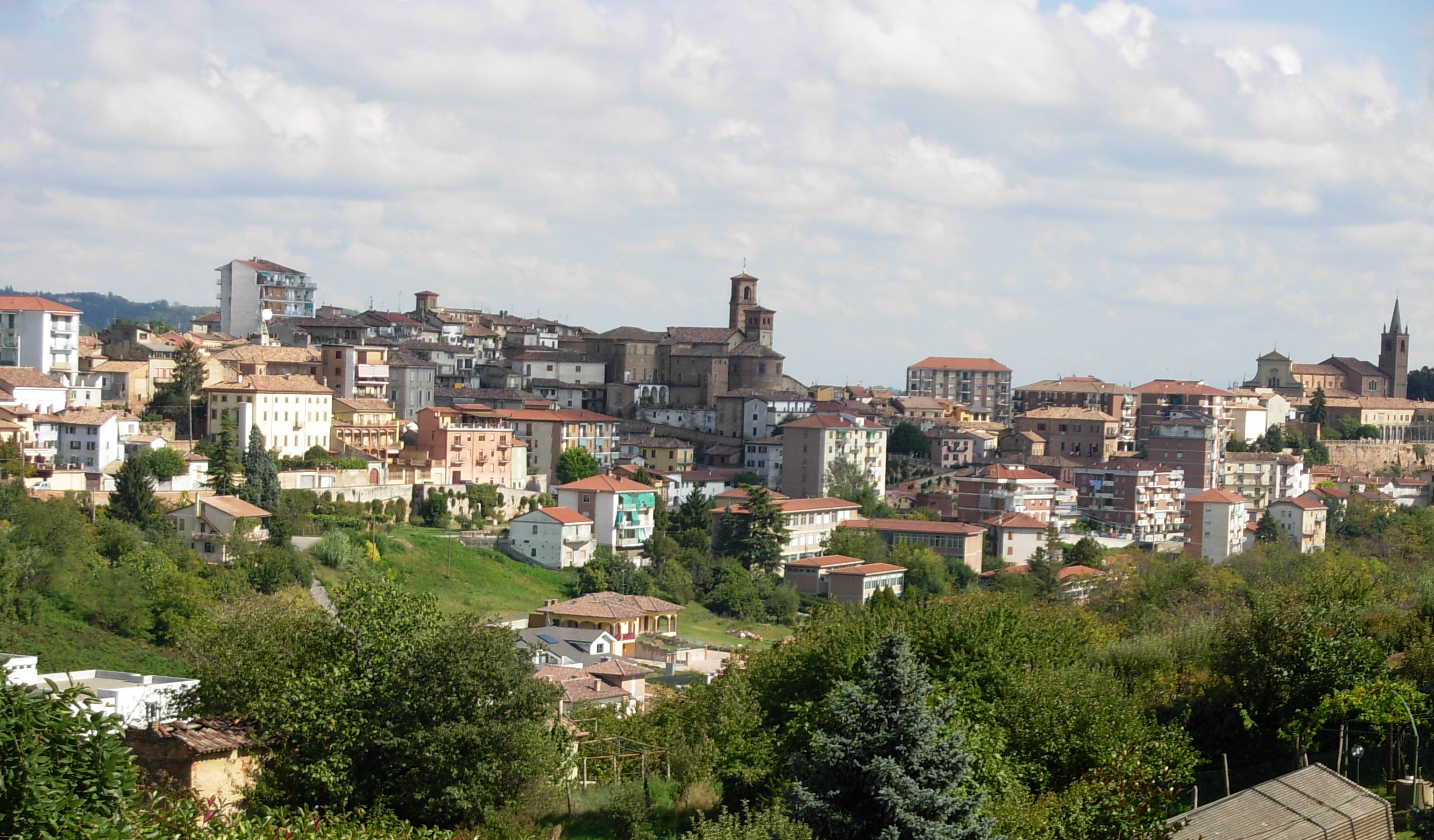 Veduta della Città di Moncalvo, sede dell'incontro tra i rappresentanti del Centro studi sul paesaggio culturale del Monferrato e del Centro studi sul paesaggio culturale delle Langhe [Foto di Veronica Raiteri].