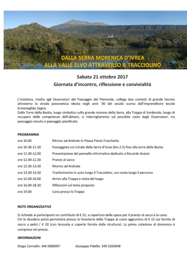 Incontro di Riflessione alla Trappa degli Osservatori del Paesaggio del Piemonte (mercoledì 21 giugno 2017).