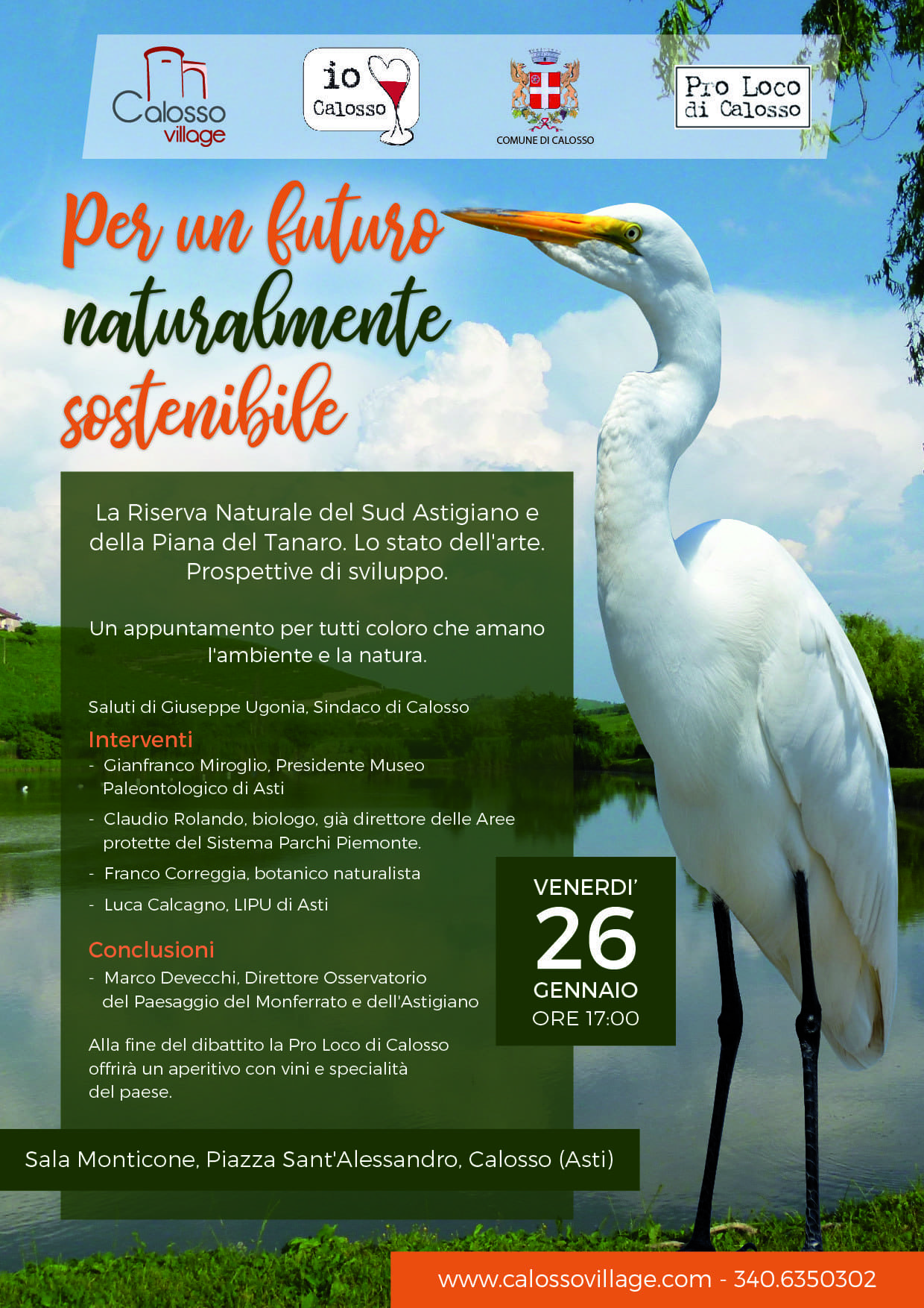  Depliant informativo del Convegno Per un futuro naturalmente sostenibile. La riserva naturale del sud Astigiano e della Piana del Tanaro. Lo stato dellarte. Prospettive di sviluppo. 